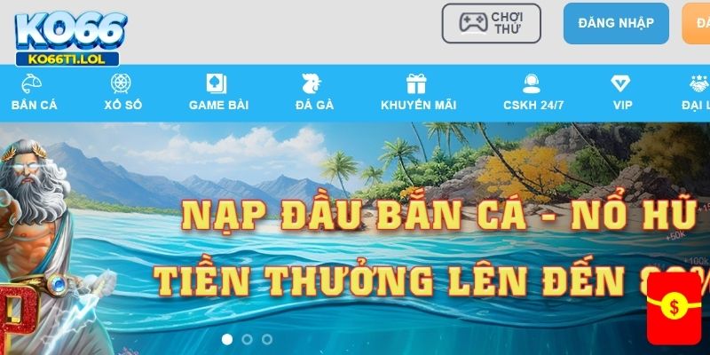 Ưu đãi nạp tiền thưởng 88%